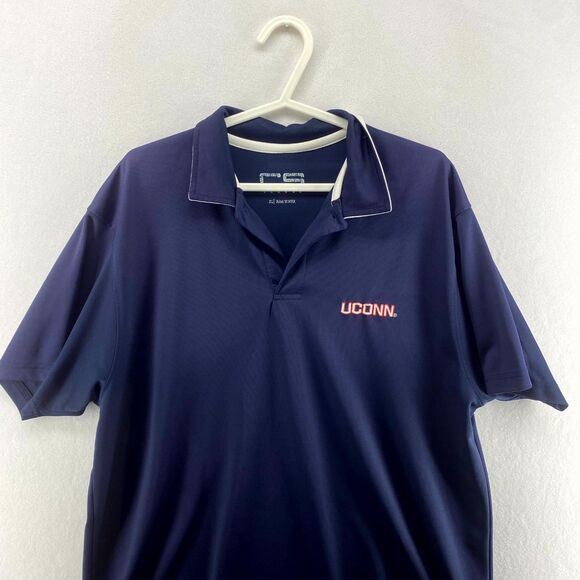 UCONN Mens Navy Embroidered Polo Athletic Material CS Crable Size XL - Picture 6 of 11